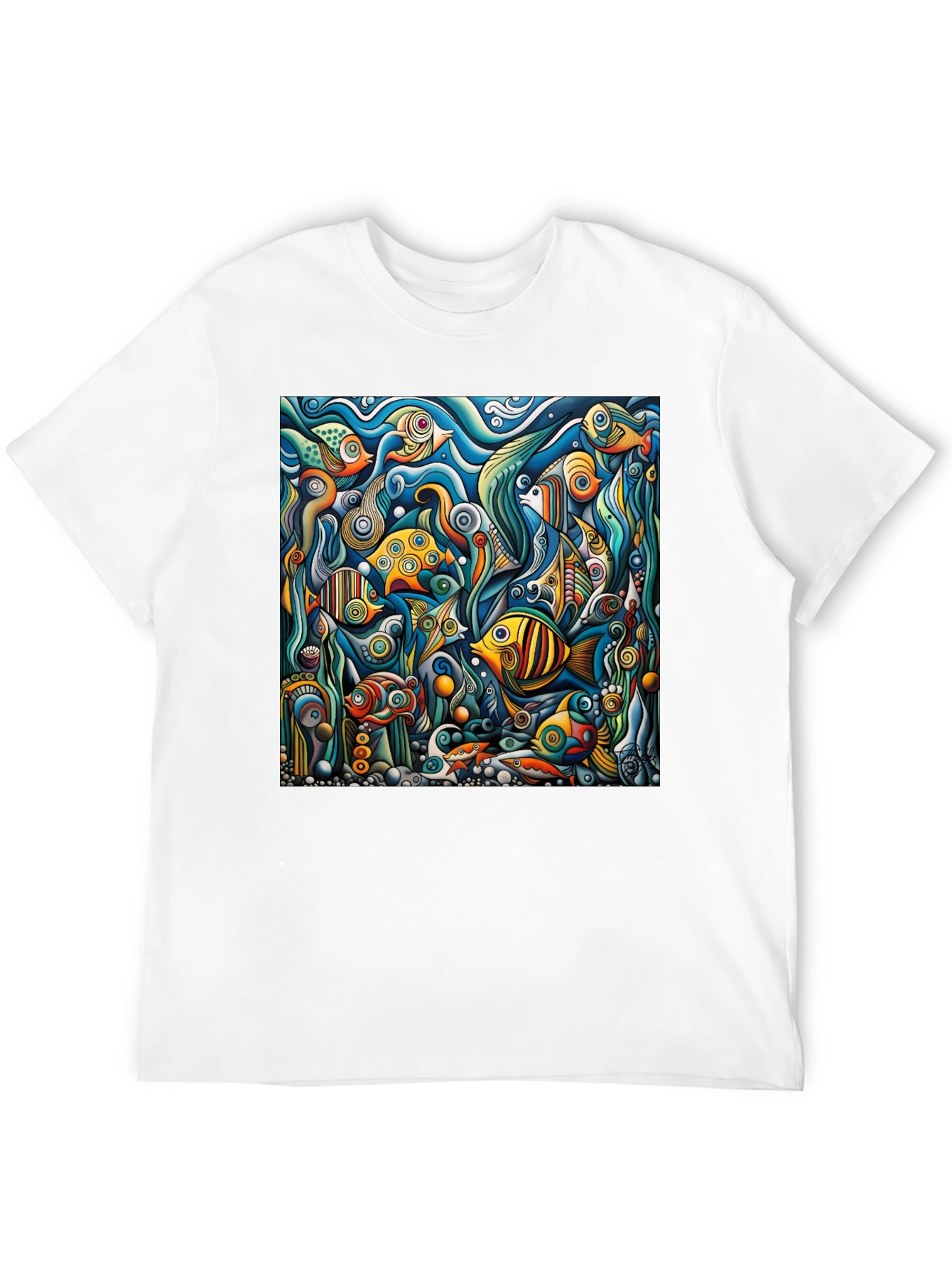 Abstract Undersea Fish T-Shirt