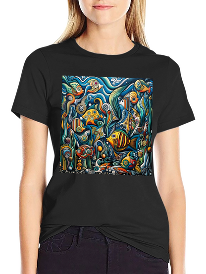 Abstract Undersea Fish T-Shirt