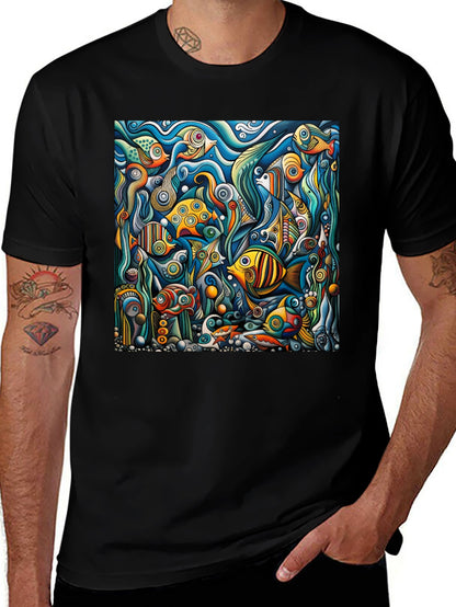 Abstract Undersea Fish T-Shirt