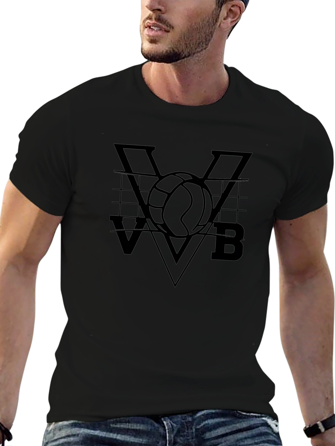 Volleyball VVB Graphic Tee - Mens Black T-Shirt