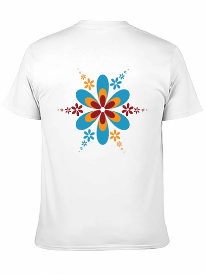 Retro Flower Power Black T-Shirt