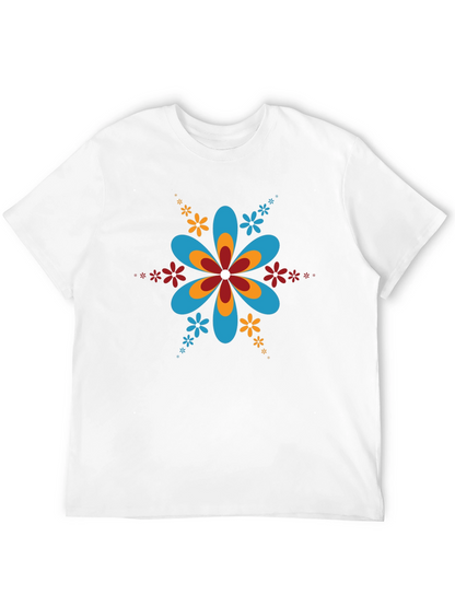 Retro Flower Power Black T-Shirt