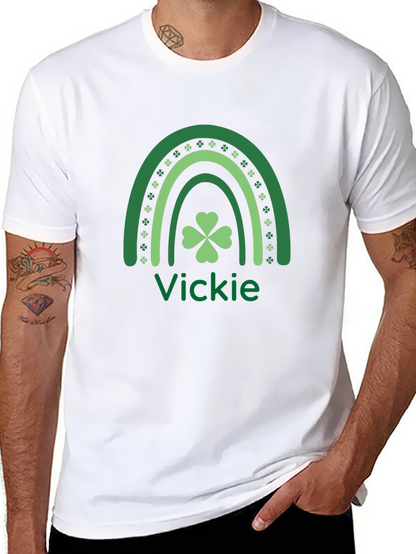 Vickies St. Patricks Day Rainbow Shamrock T-Shirt