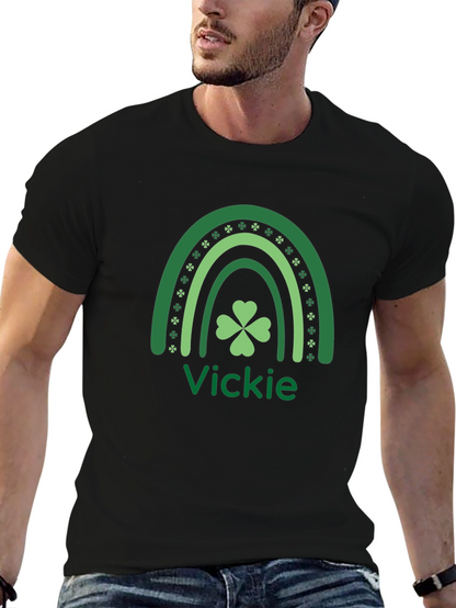 Vickies St. Patricks Day Rainbow Shamrock T-Shirt