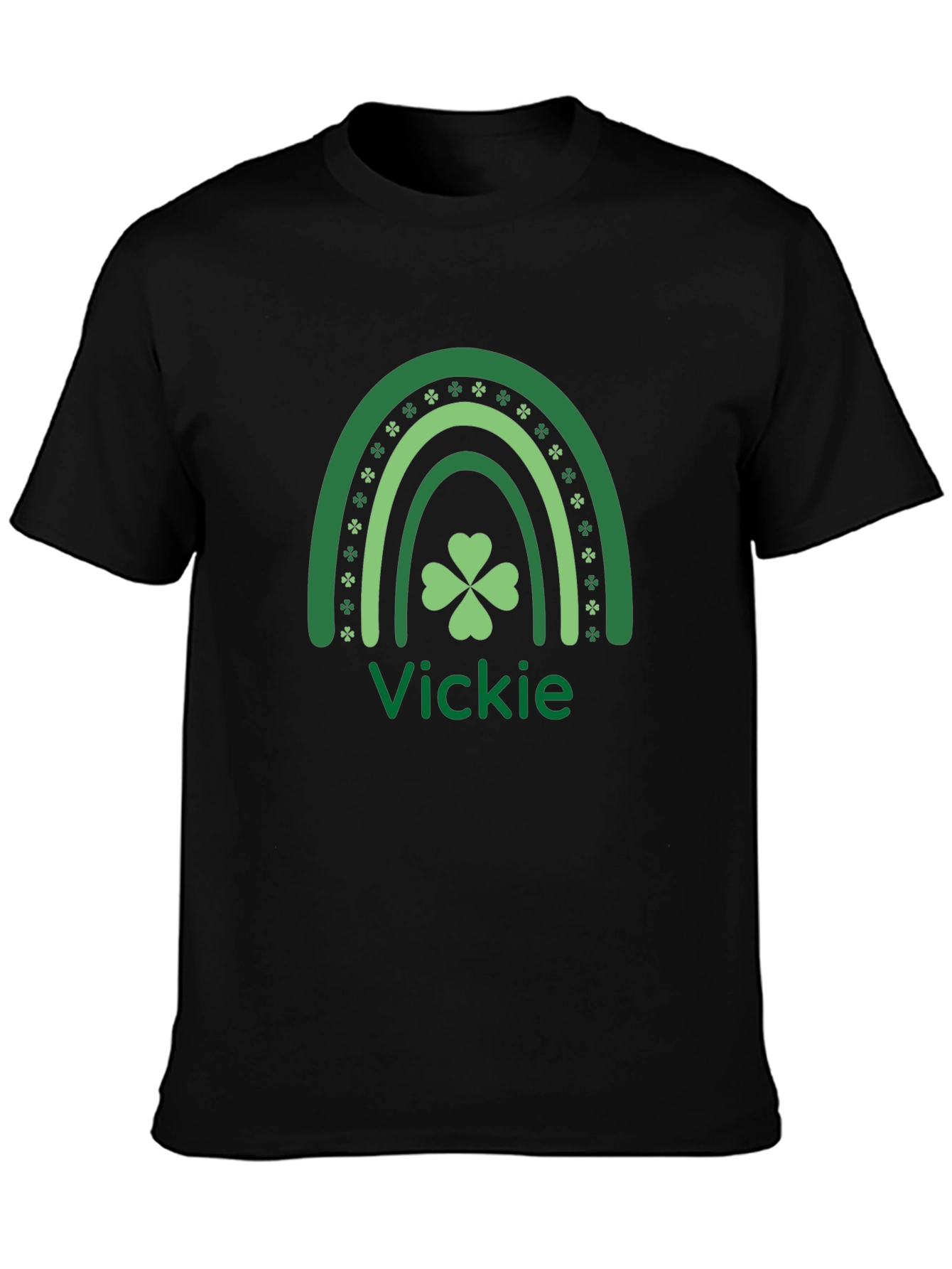 Vickies St. Patricks Day Rainbow Shamrock T-Shirt