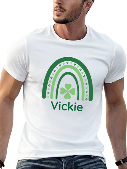 Vickies St. Patricks Day Rainbow Shamrock T-Shirt
