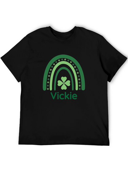Vickies St. Patricks Day Rainbow Shamrock T-Shirt