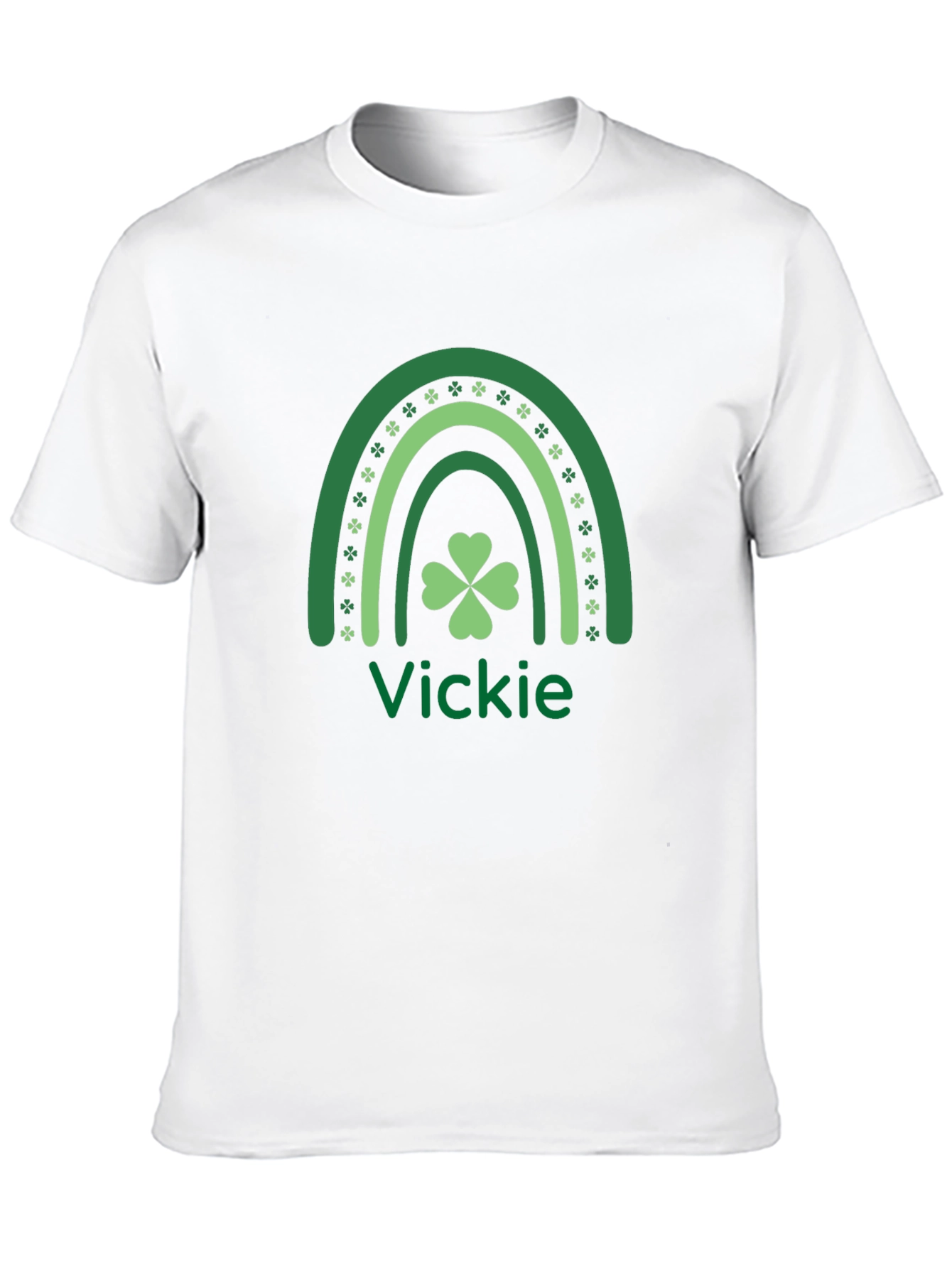 Vickies St. Patricks Day Rainbow Shamrock T-Shirt