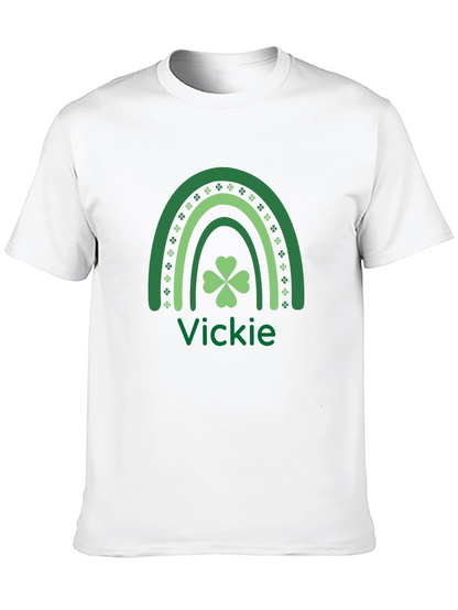 Vickies St. Patricks Day Rainbow Shamrock T-Shirt