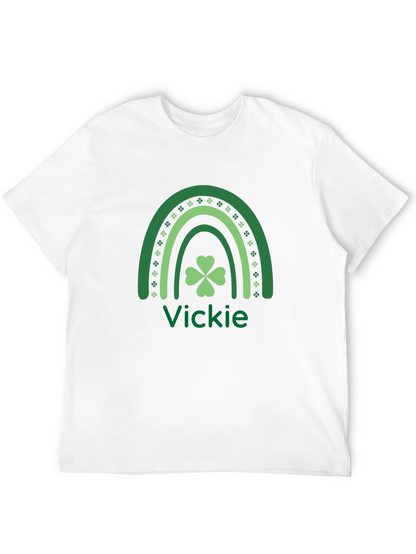 Vickies St. Patricks Day Rainbow Shamrock T-Shirt