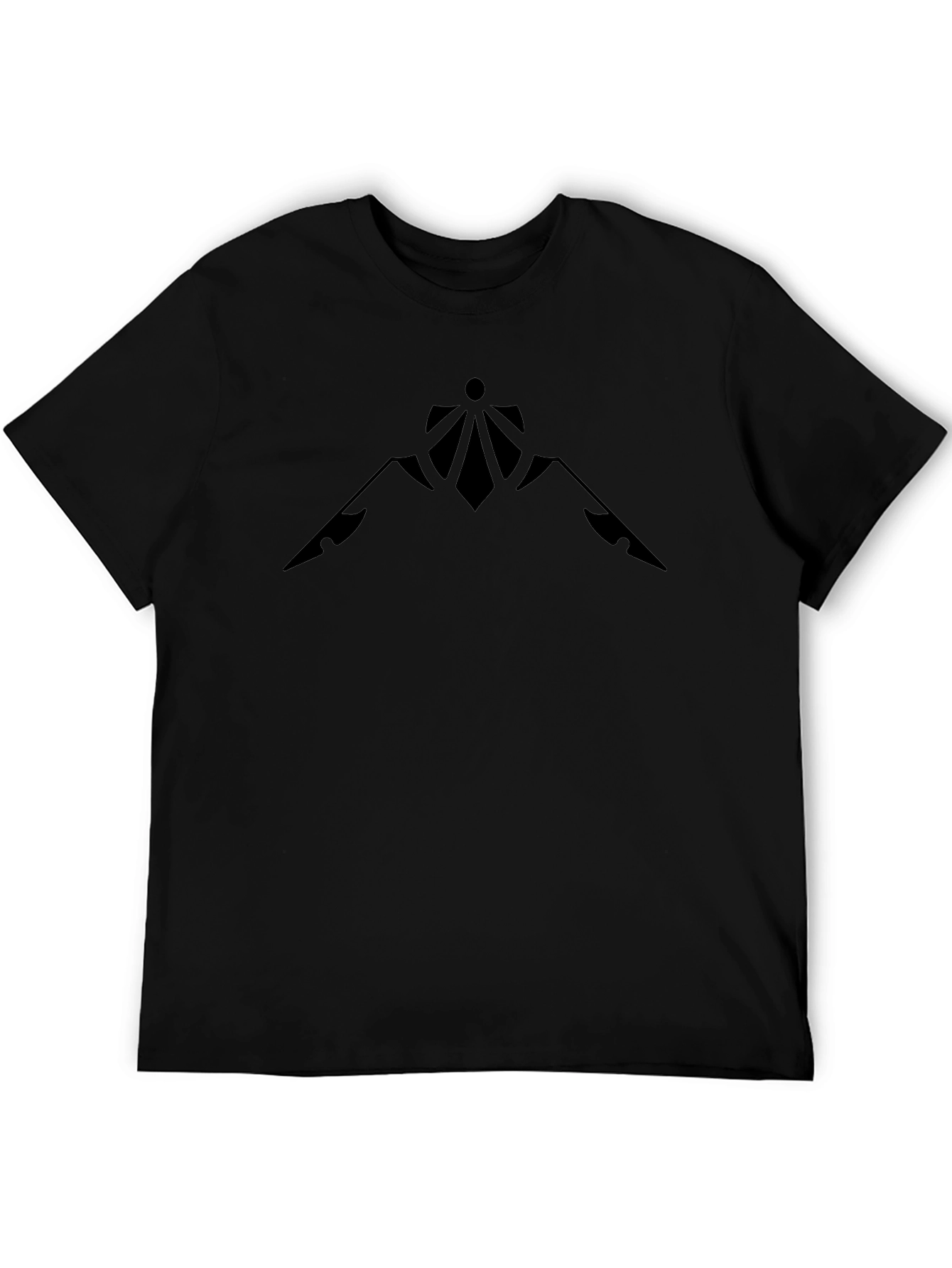 Modern Mountain Graphic Black T-Shirt