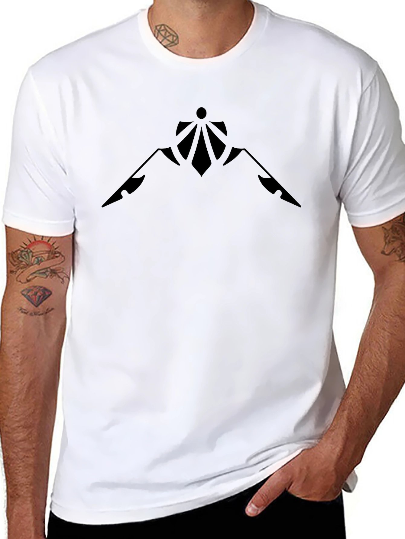 Modern Mountain Graphic Black T-Shirt