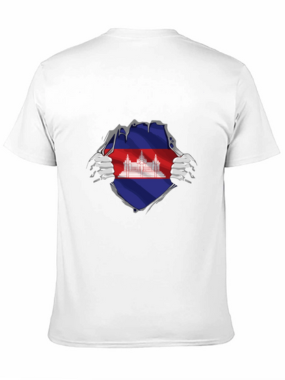 Cambodia Flag Ripped T-Shirt