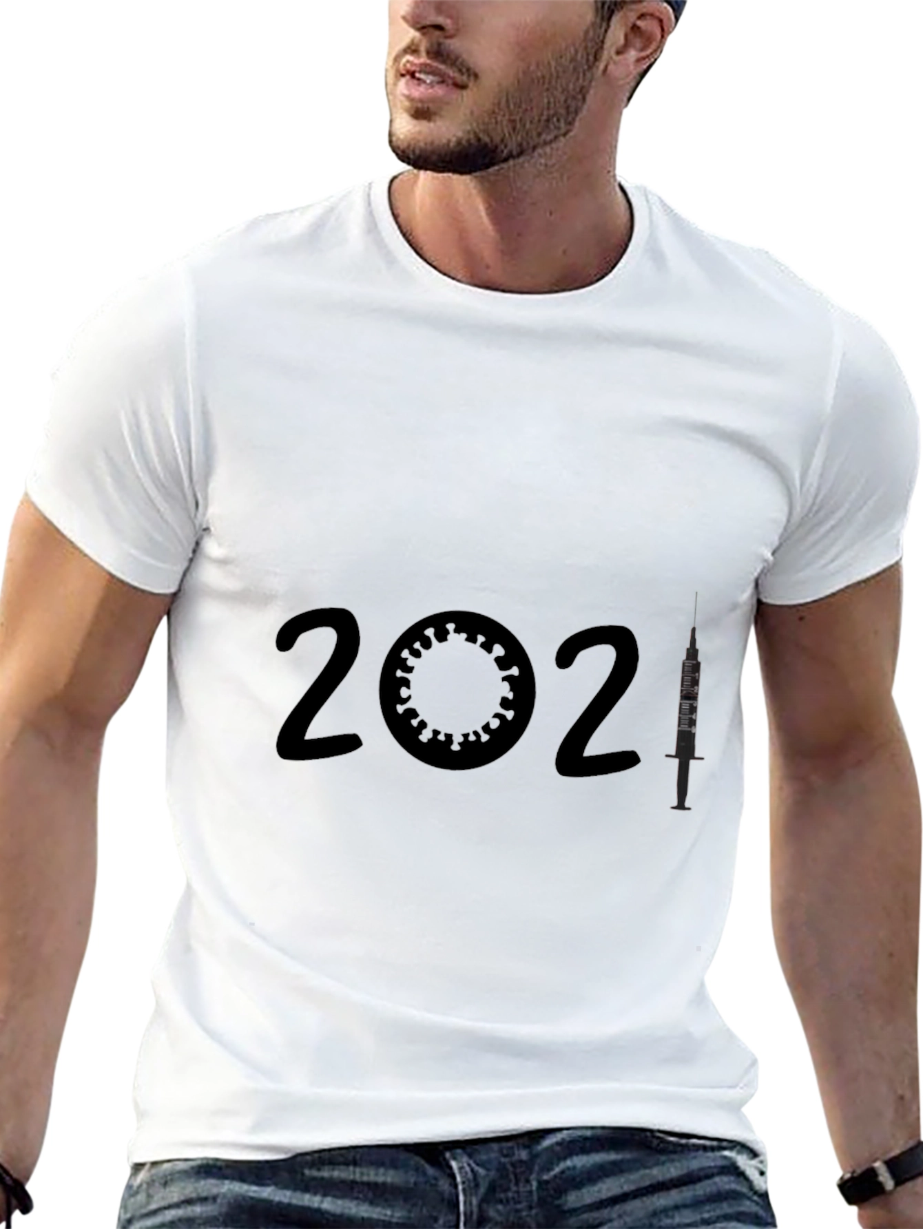 2021 Vaccine T-Shirt -  Virus & Syringe Design