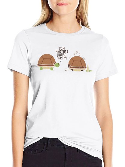 Funny Turtle House Party T-Shirt - Novelty Graphic Tee