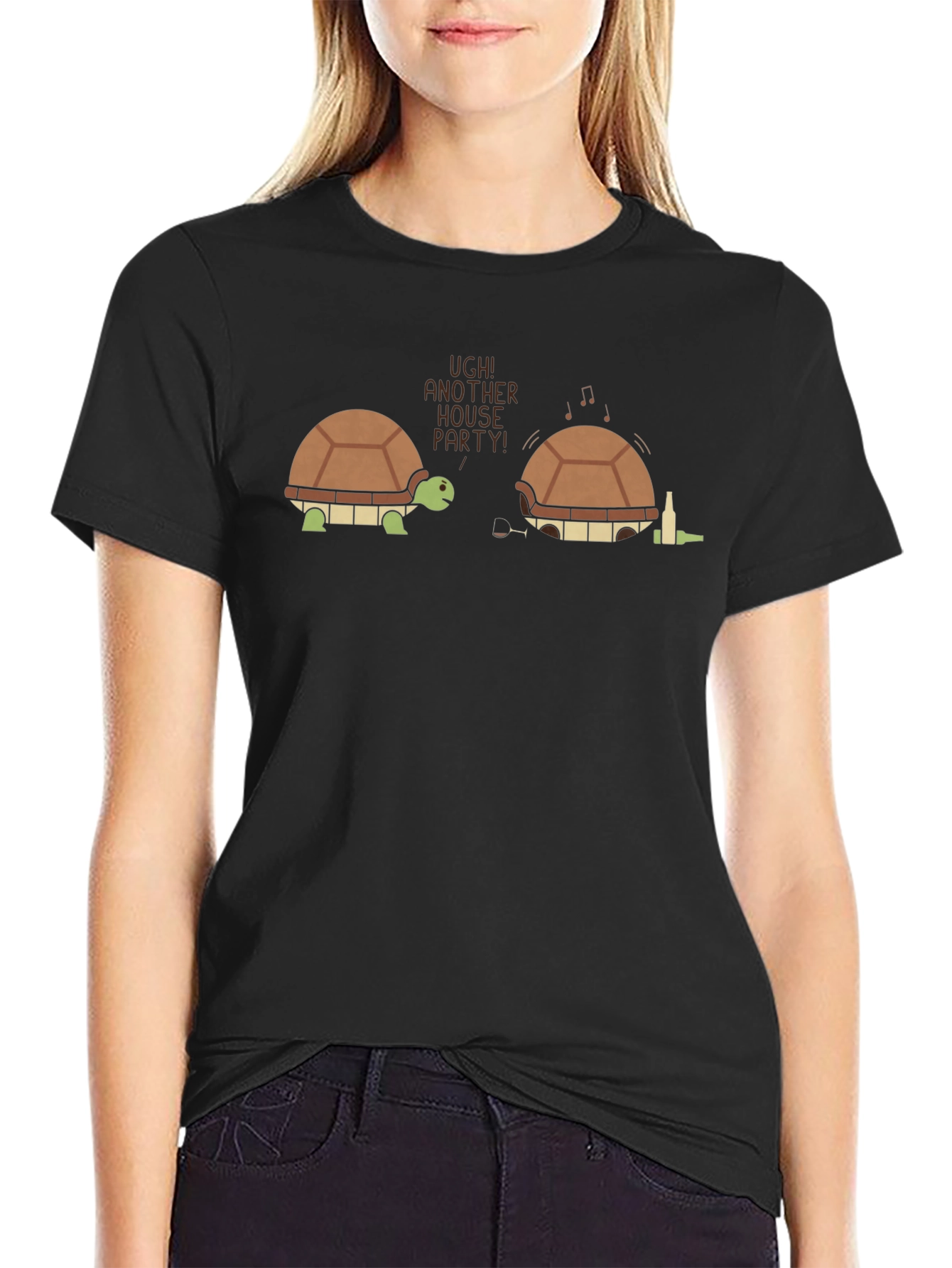 Funny Turtle House Party T-Shirt - Novelty Graphic Tee