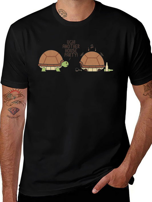 Funny Turtle House Party T-Shirt - Novelty Graphic Tee