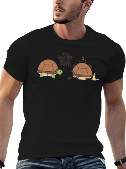 Funny Turtle House Party T-Shirt - Novelty Graphic Tee