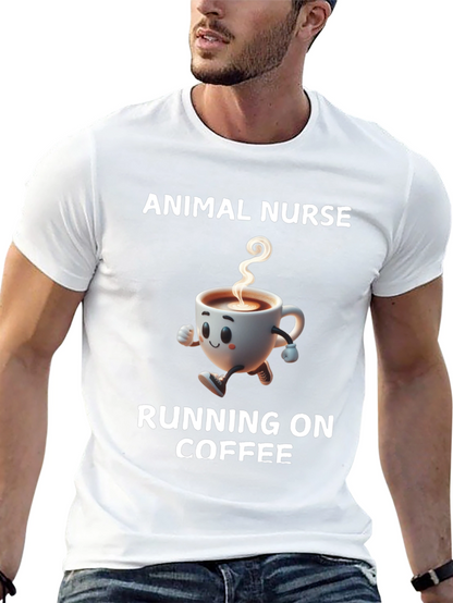 Animal Nurse Running on Coffee T-Shirt