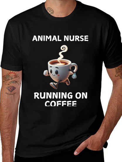 Animal Nurse Running on Coffee T-Shirt