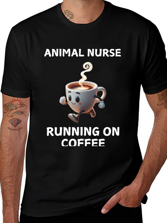Animal Nurse Running on Coffee T-Shirt