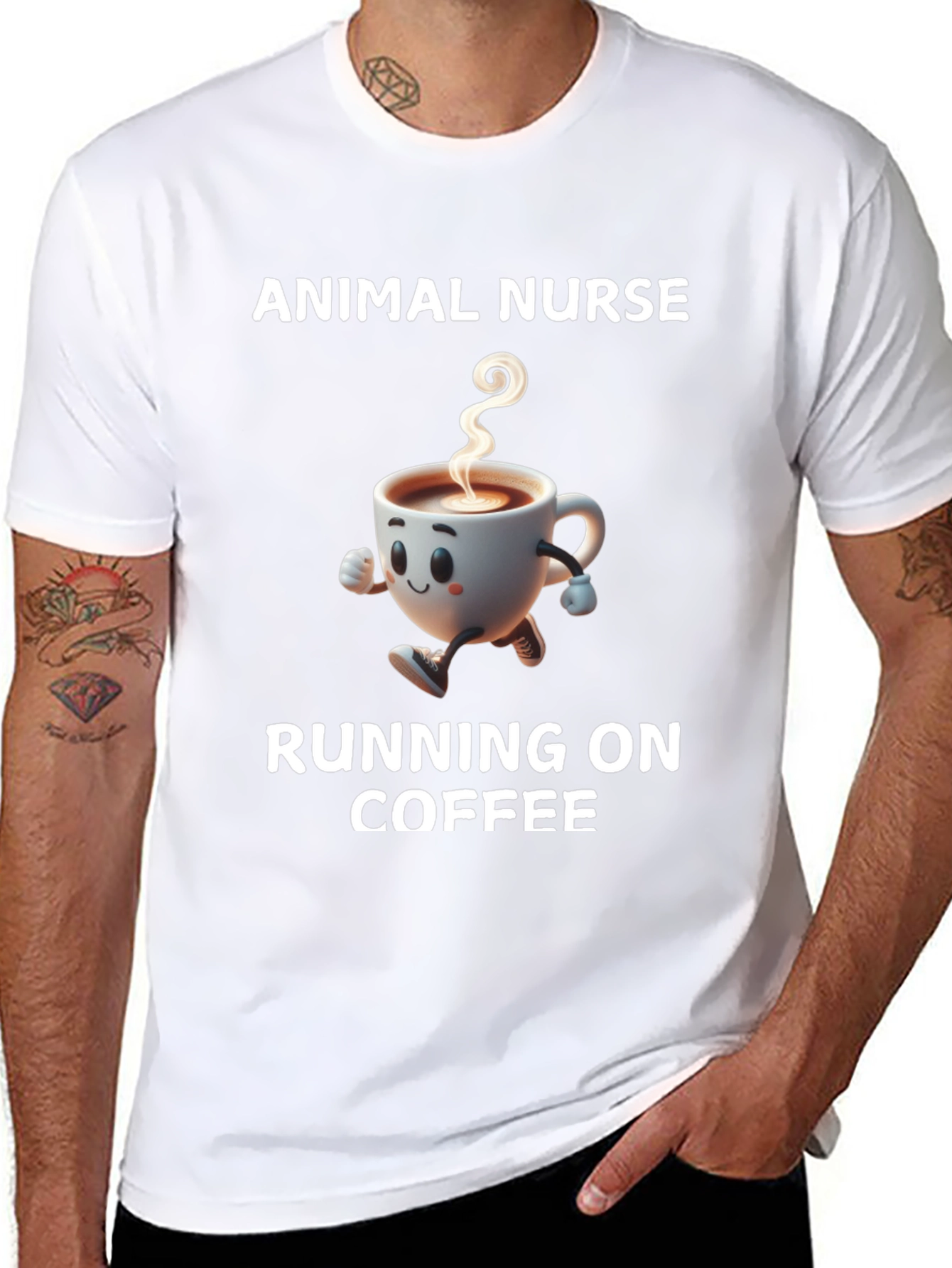 Animal Nurse Running on Coffee T-Shirt