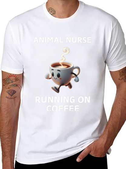 Animal Nurse Running on Coffee T-Shirt