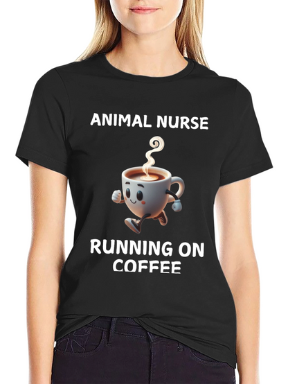 Animal Nurse Running on Coffee T-Shirt