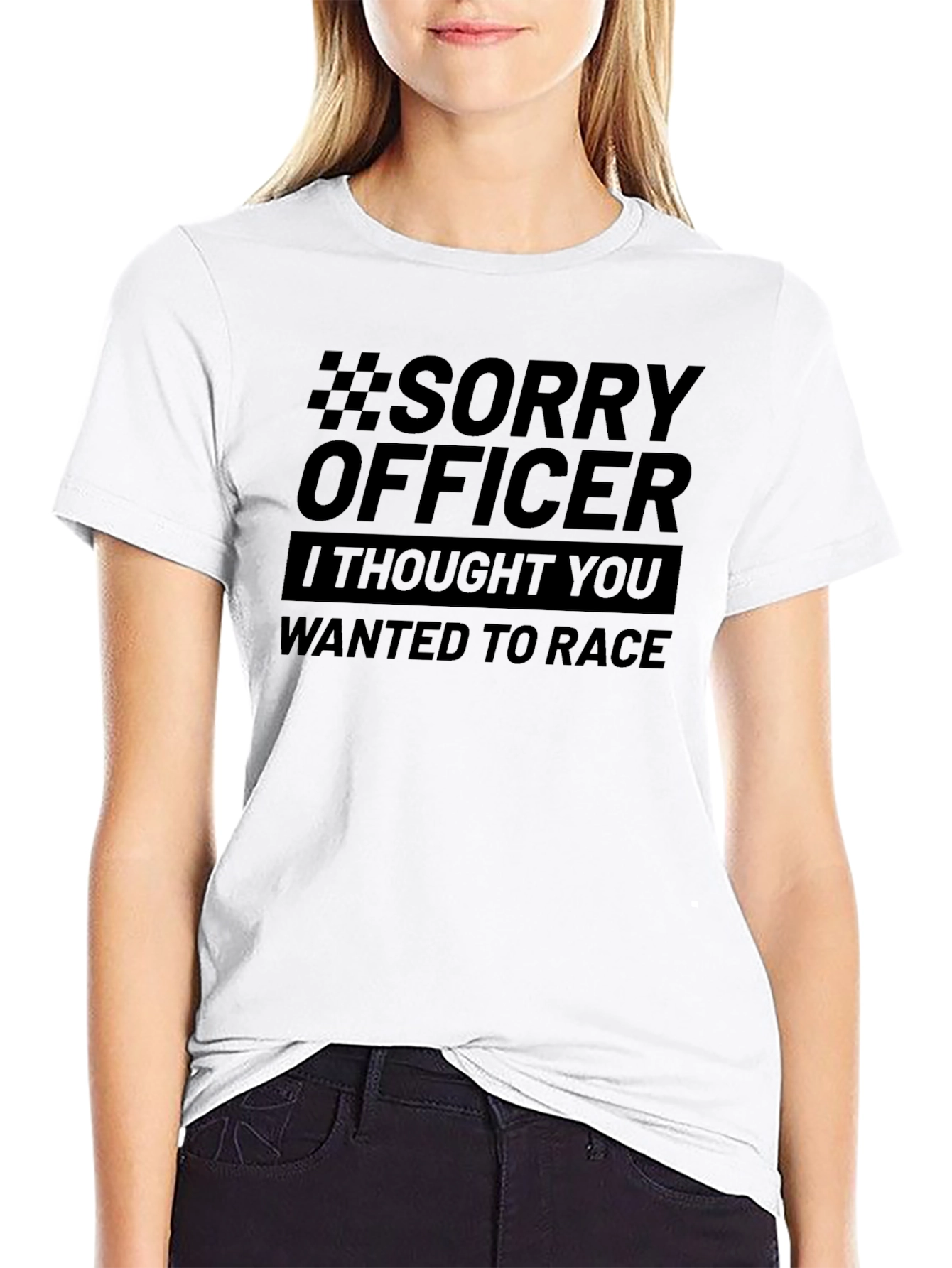Sorry Officer Funny Racing T-Shirt