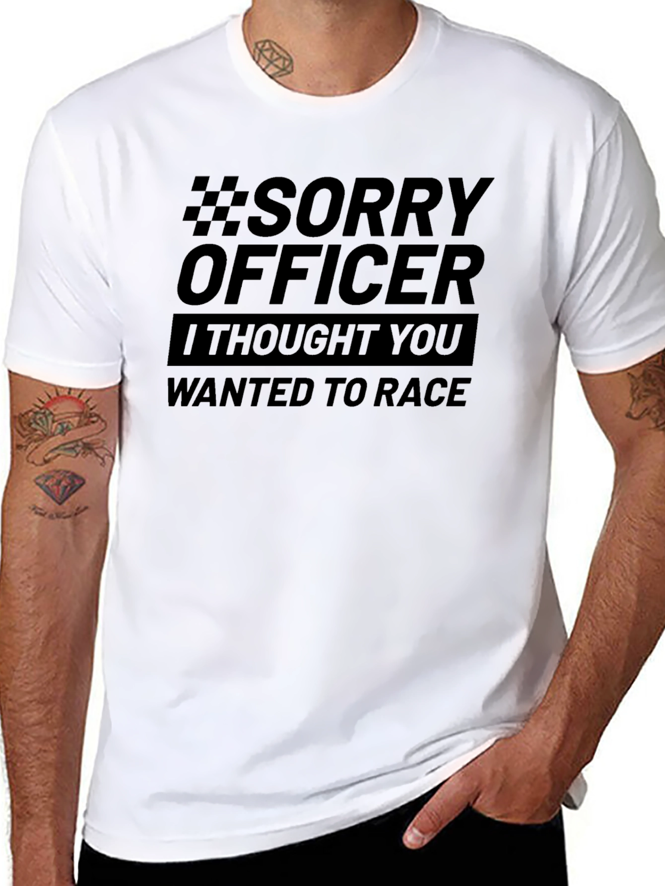 Sorry Officer Funny Racing T-Shirt