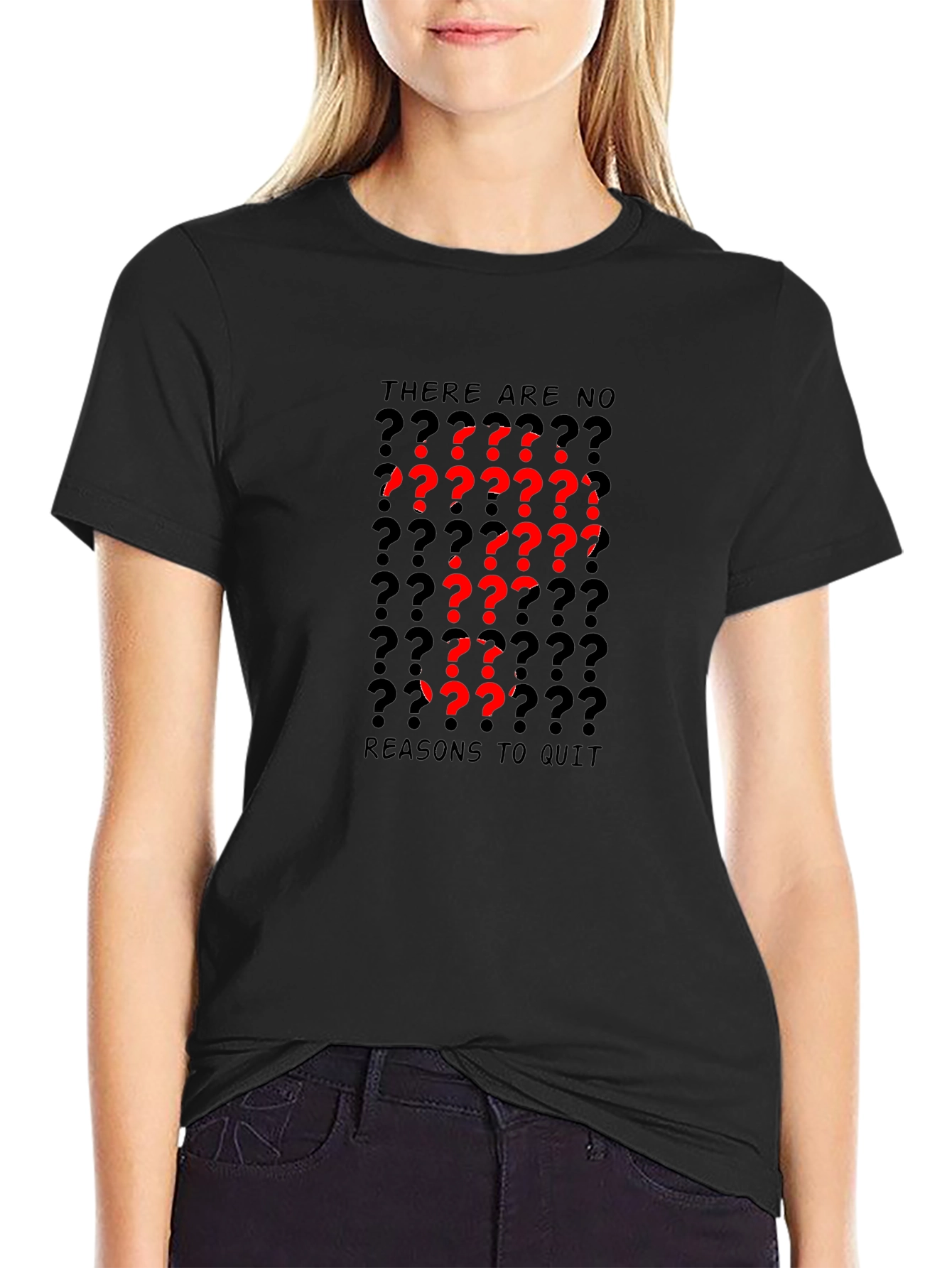 Motivational Question Mark Graphic Black T-Shirt