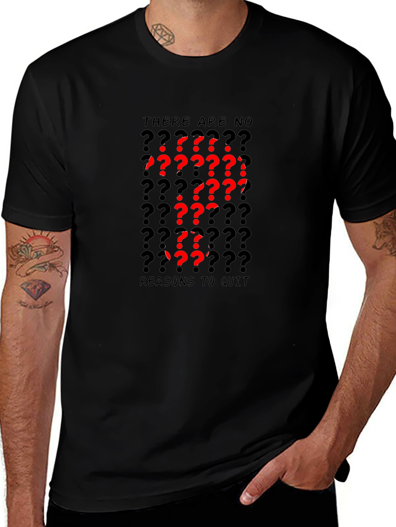 Motivational Question Mark Graphic Black T-Shirt