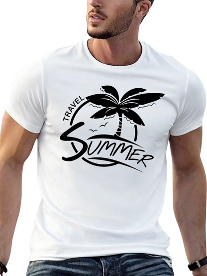 Summer Travel Palm Graphic Tee - Relaxed Fit
