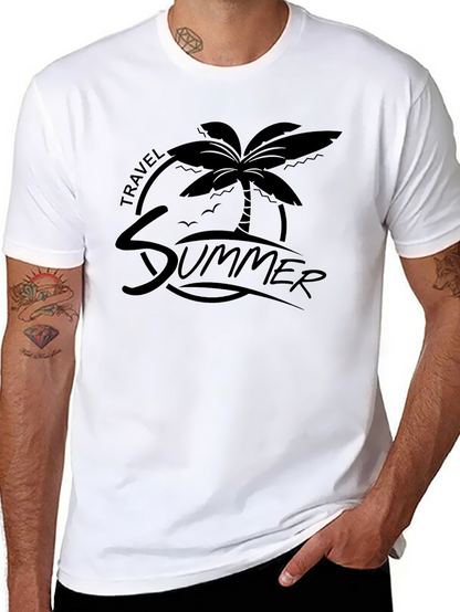 Summer Travel Palm Graphic Tee - Relaxed Fit