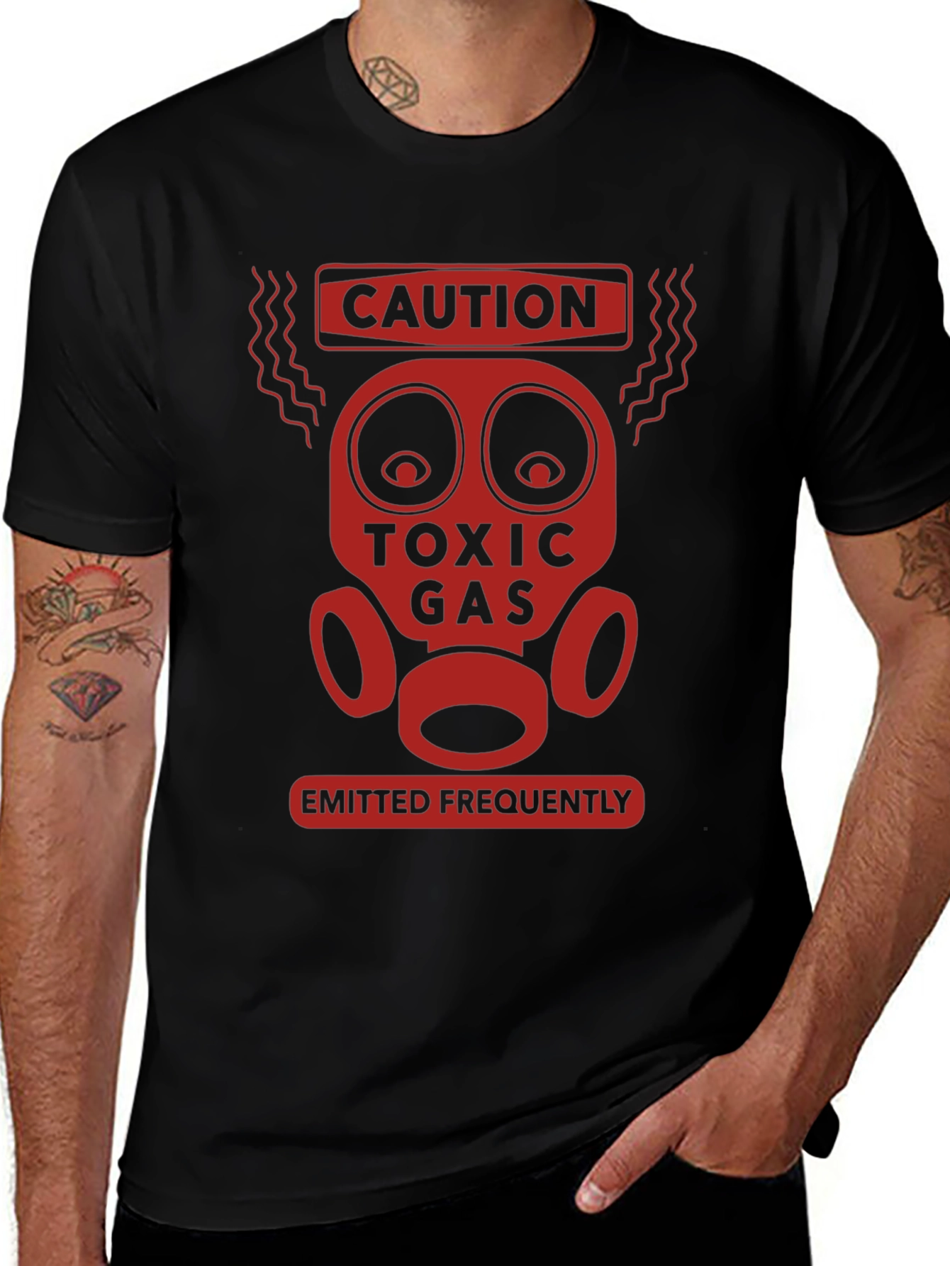 Caution Toxic Gas Funny Graphic T-Shirt