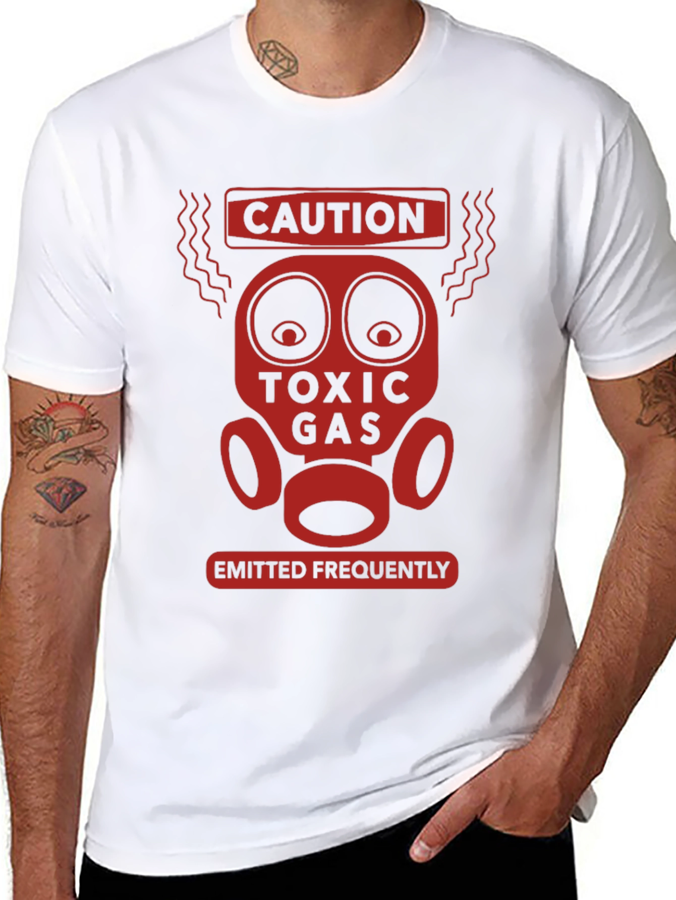 Caution Toxic Gas Funny Graphic T-Shirt