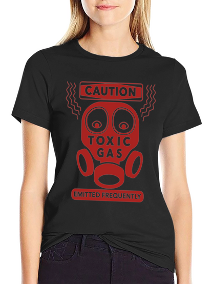 Caution Toxic Gas Funny Graphic T-Shirt