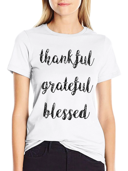 Thankful Grateful Blessed Black T-Shirt
