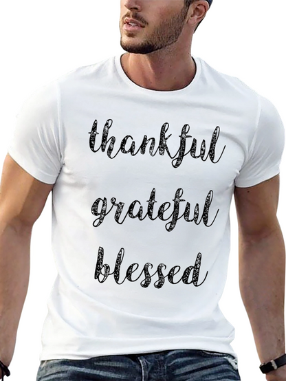 Thankful Grateful Blessed Black T-Shirt