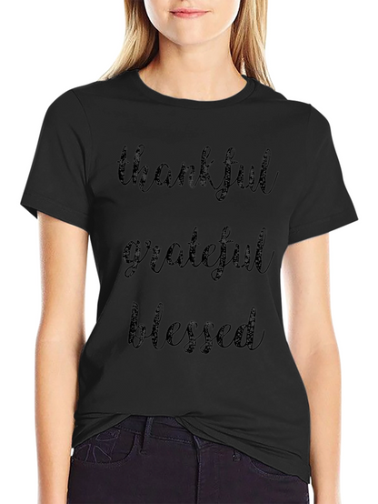 Thankful Grateful Blessed Black T-Shirt