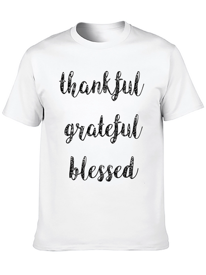 Thankful Grateful Blessed Black T-Shirt