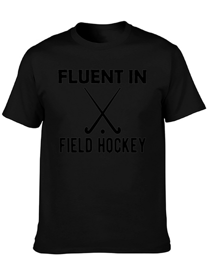 Fluent In Field Hockey Black T-Shirt