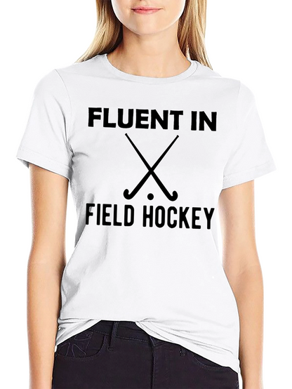 Fluent In Field Hockey Black T-Shirt