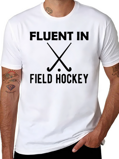 Fluent In Field Hockey Black T-Shirt