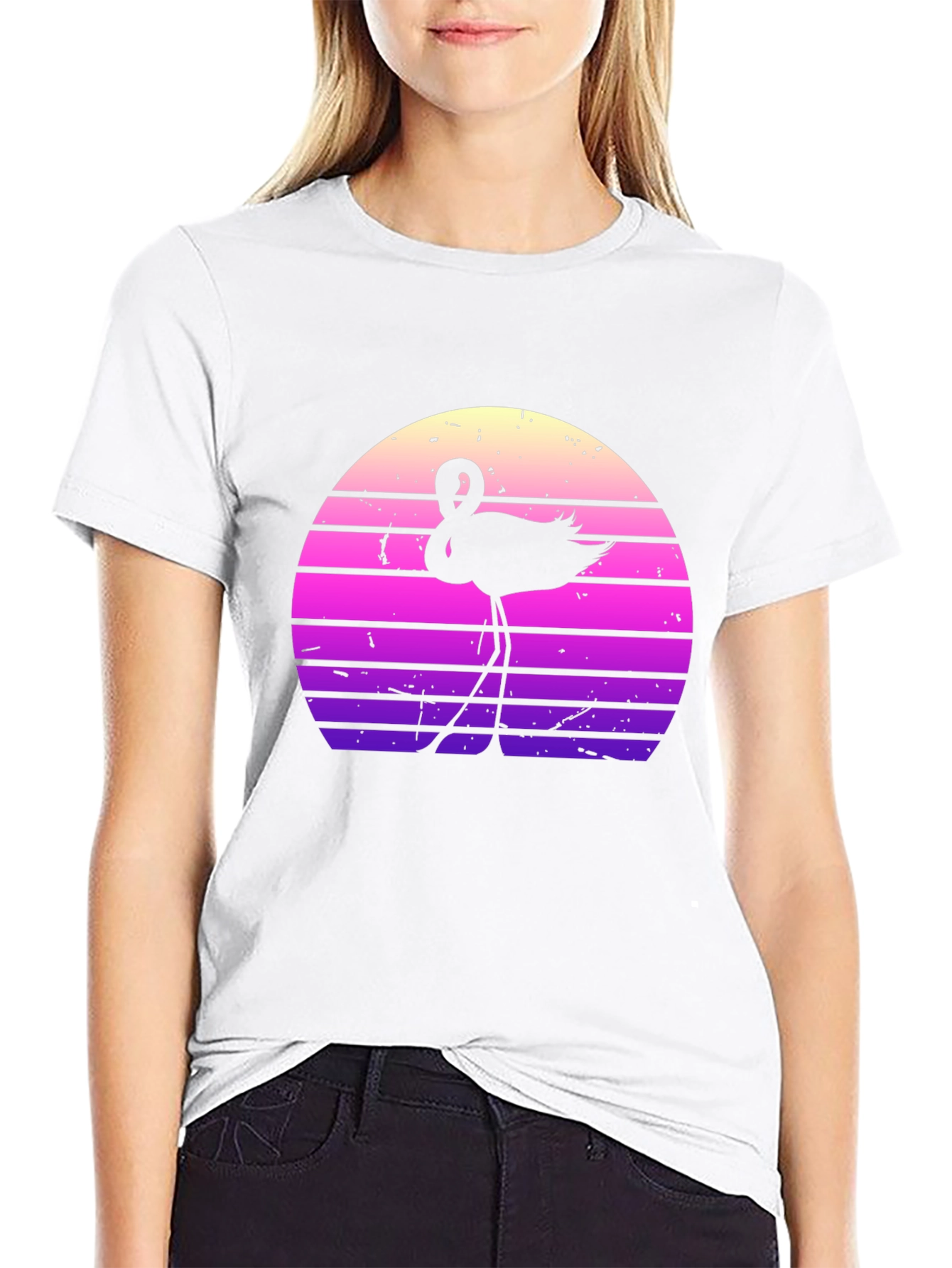 Retro Flamingo Sunset Graphic Tee