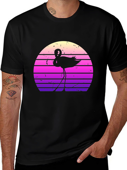 Retro Flamingo Sunset Graphic Tee
