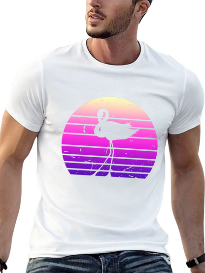 Retro Flamingo Sunset Graphic Tee