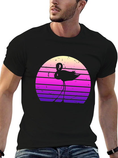 Retro Flamingo Sunset Graphic Tee