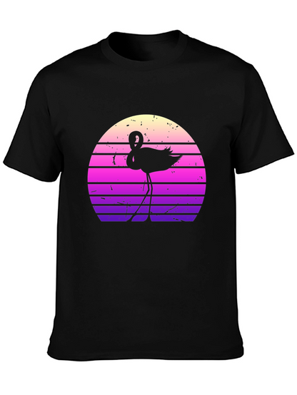 Retro Flamingo Sunset Graphic Tee
