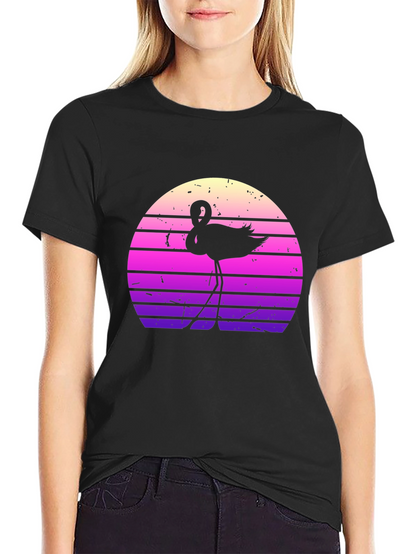 Retro Flamingo Sunset Graphic Tee